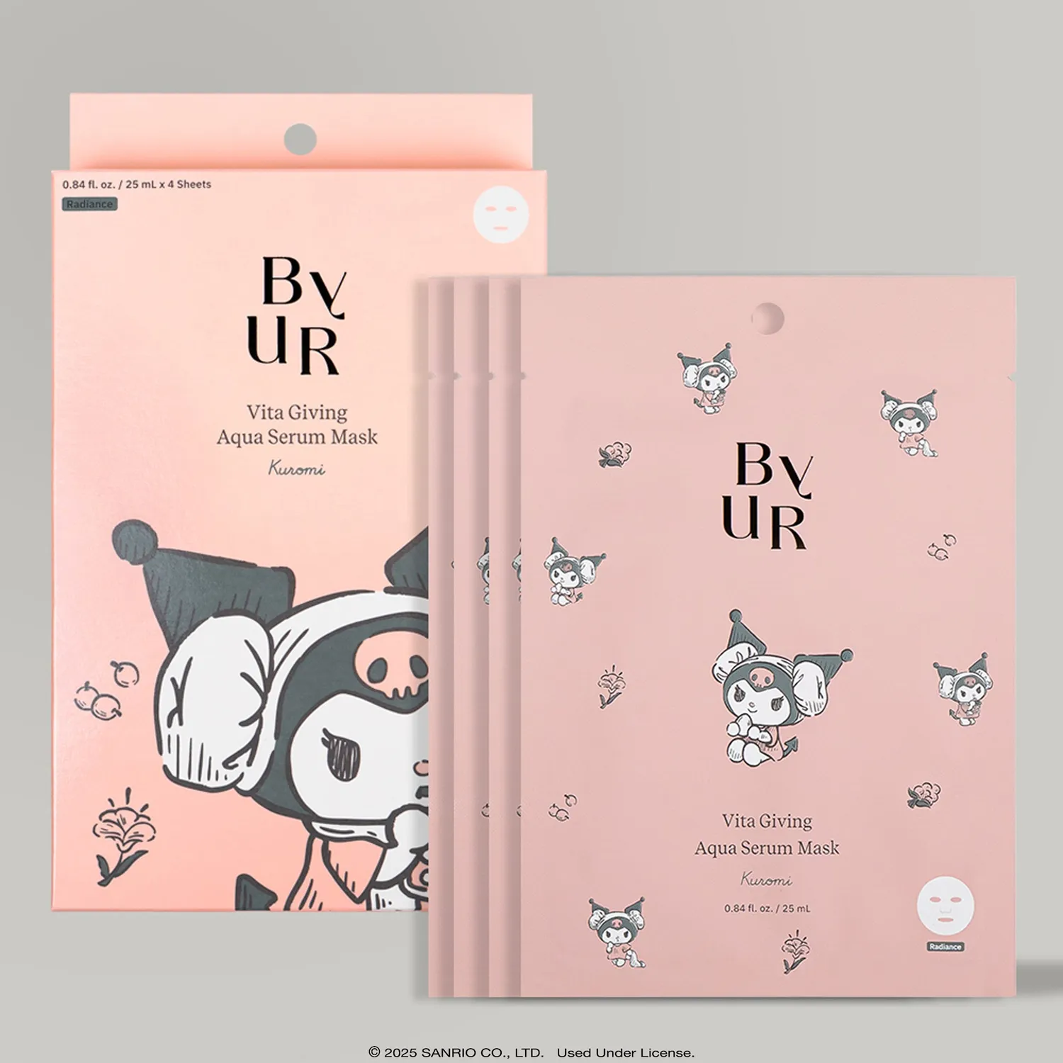 Hello Kitty ByUR Vita Giving Aqua Serum Mask Kuromi ansiktsmaske 1 stk