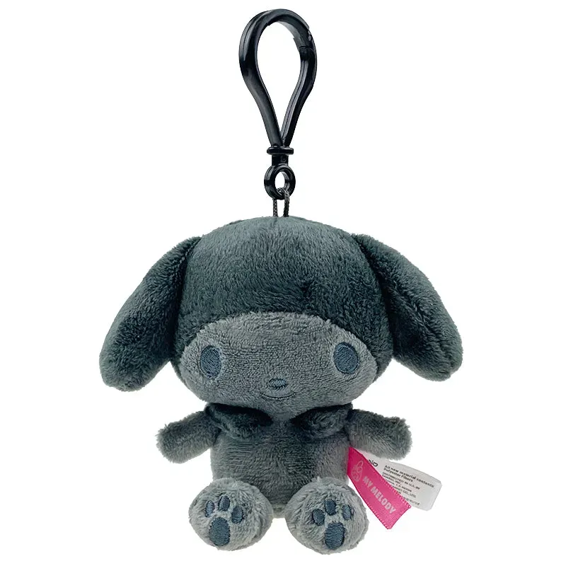Hello Kitty My Melody Ash Monochrome plysjmaskot med klips