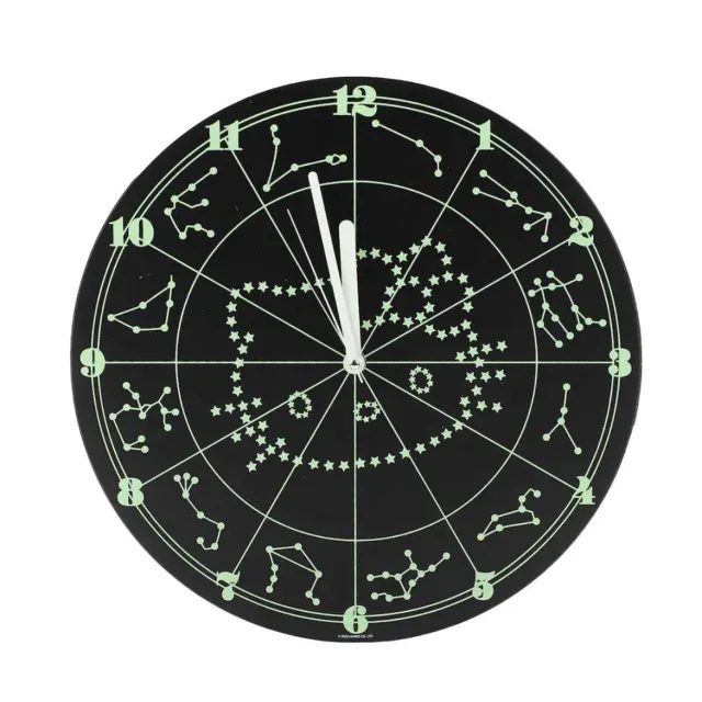 Hello Kitty Zodiac Wall Clock veggklokke selvlysende stjernebilde 34 cm