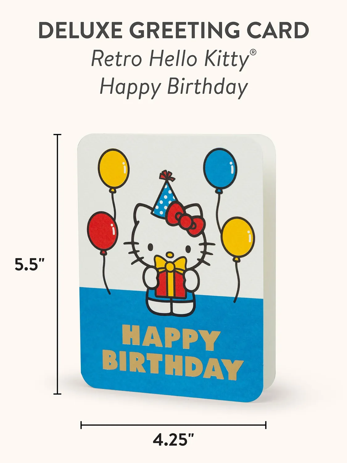 Hello Kitty x Studio Oh! Retro Red Happy Birthday Deluxe Greeting Card bursdagskort