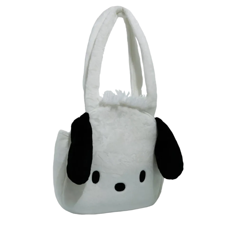 Hello Kitty Pochacco Face Plush Tote Bag toteveske med innerlomme