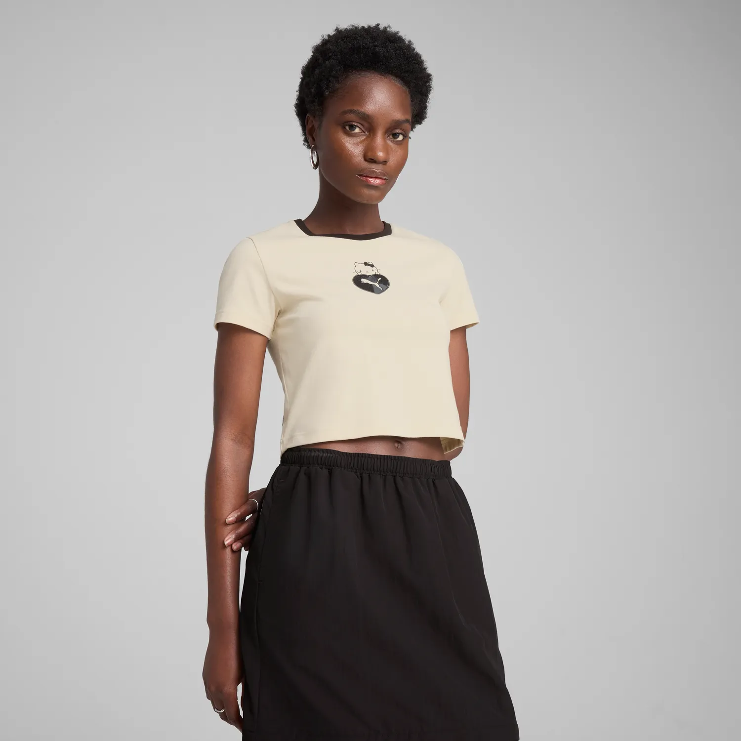 Hello Kitty x PUMA Graphic Baby Tee T-skjorte Alpine Snow cropped