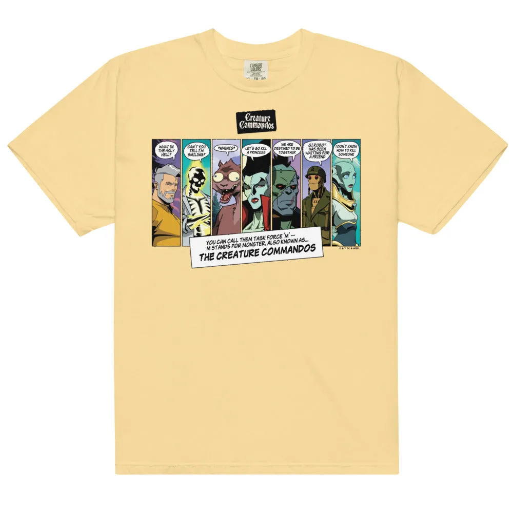 Creature Commandos Panels Comfort Colors T-skjorte svart