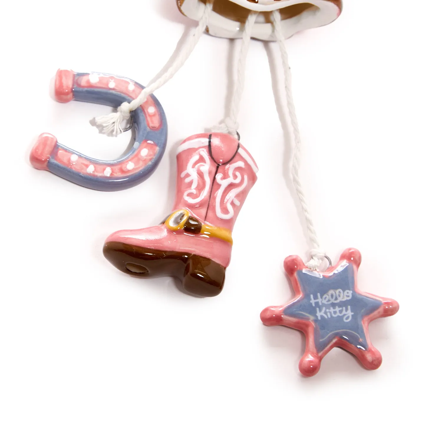 Hello Kitty Cowgirl keramisk vindspill håndmalt
