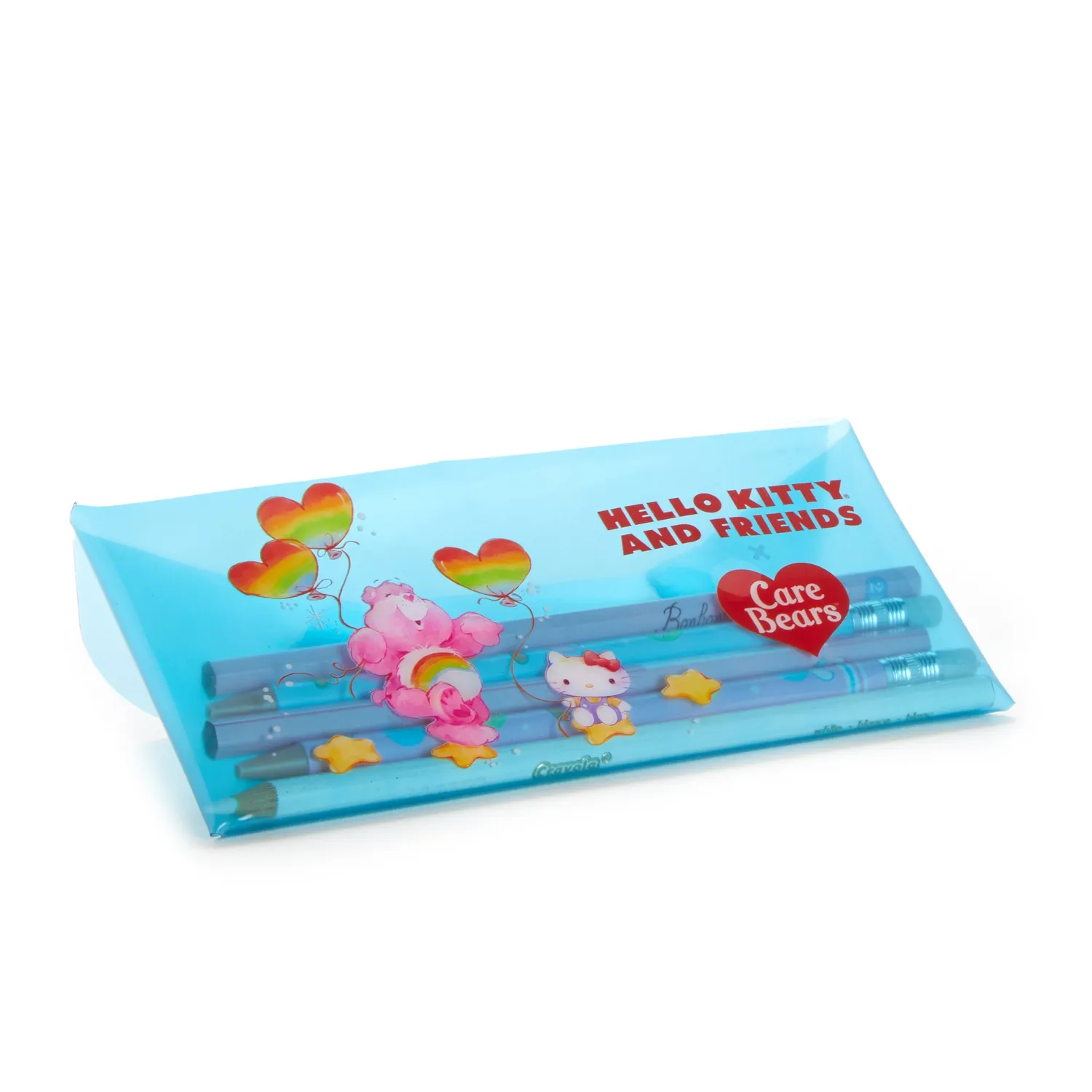 Hello Kitty x Care Bears Translucent Blue Pencil Case blått pennal