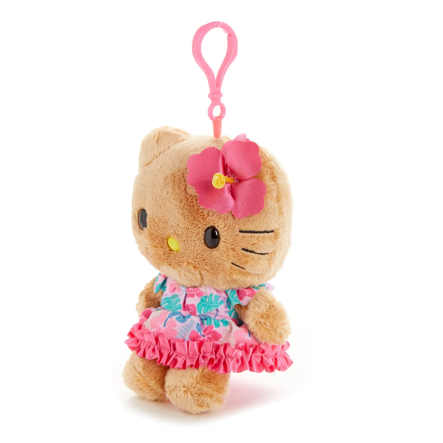 Hello Kitty Island Hibiscus Series Tan Plush Mascot Clip plysjklips