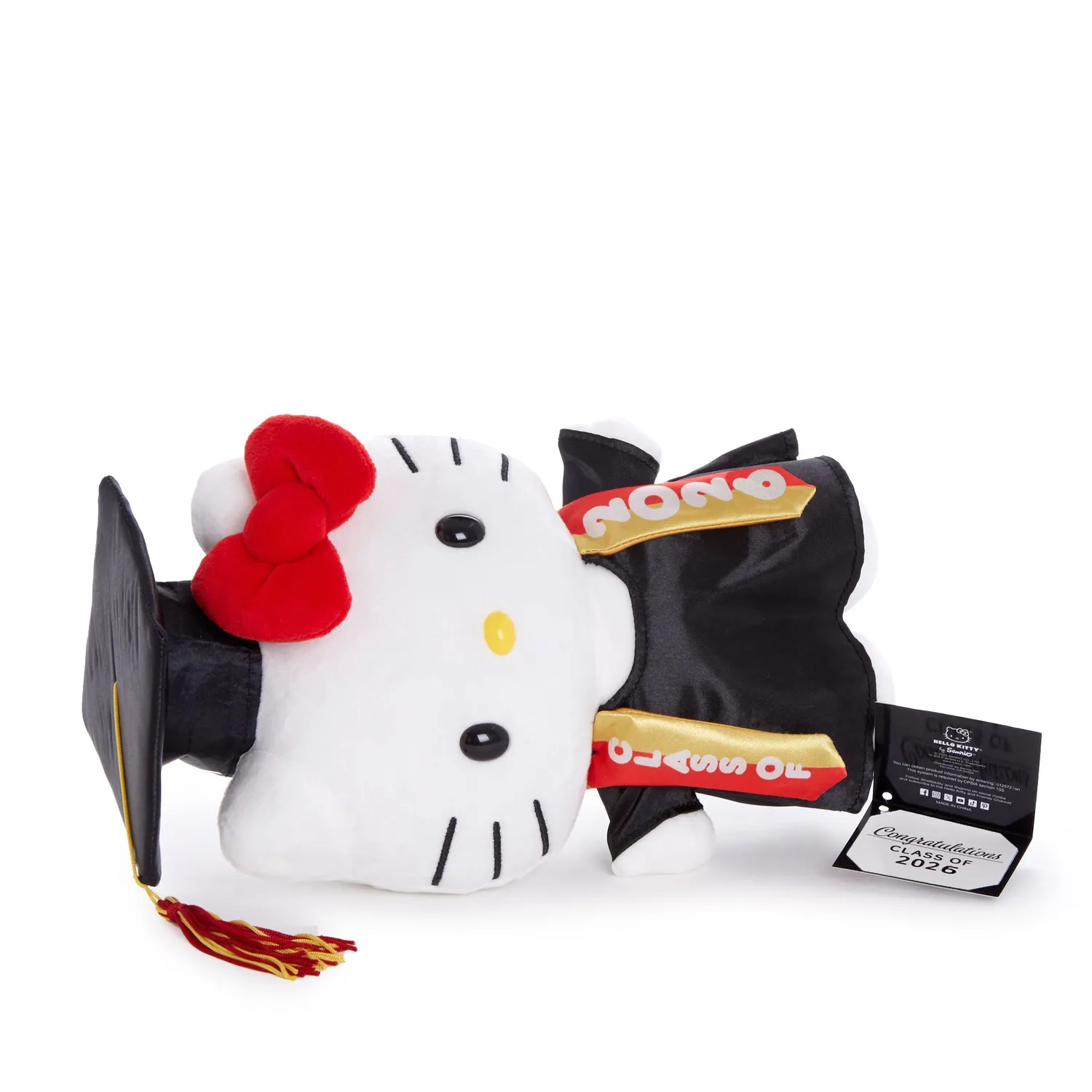 Hello Kitty Graduation 9" plysjbamse rød
