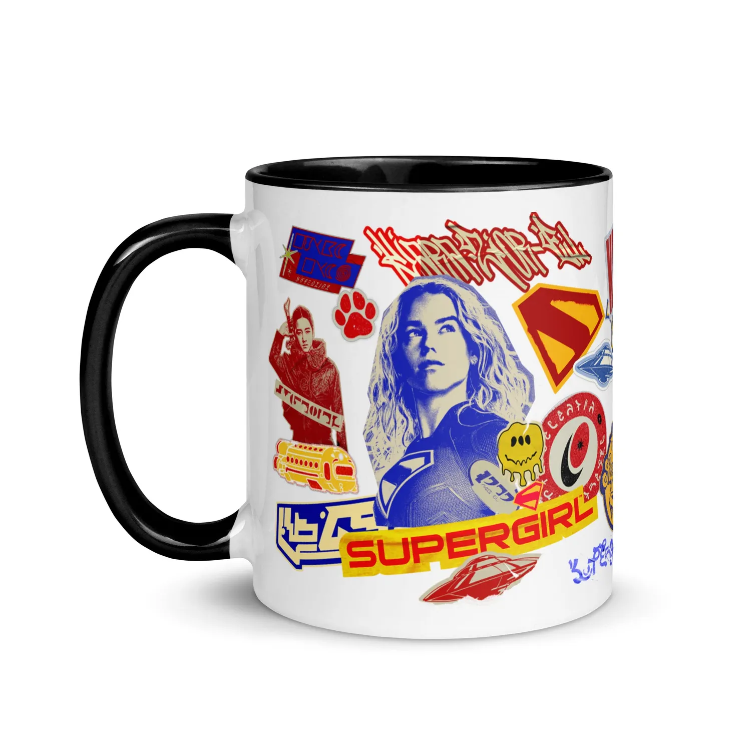Batman Supergirl (2026 Movie) Sticker Bomb-krus 11 oz keramikk