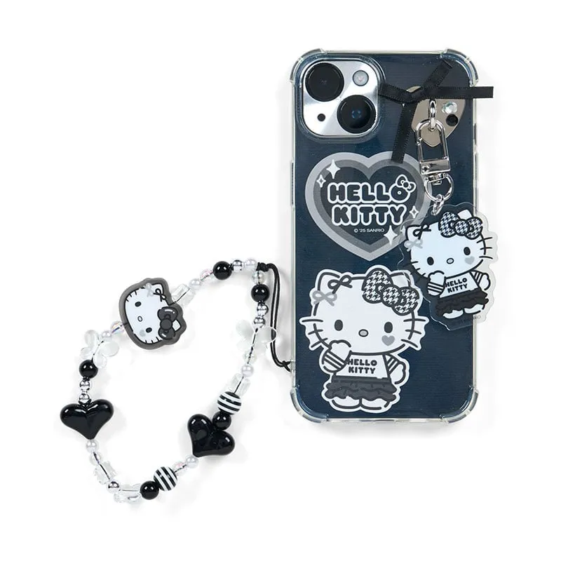 Hello Kitty Silver Houndstooth Series Smartphone Charm Set sølv
