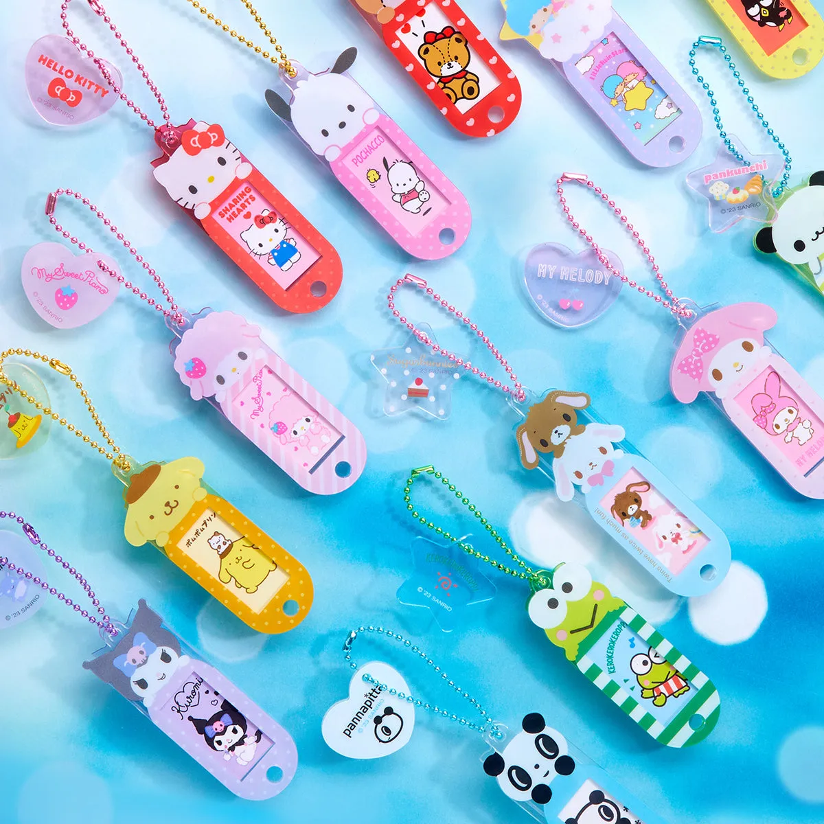 Hello Kitty Customizable Mascot Bag Charm nøkkelring med bildevindu