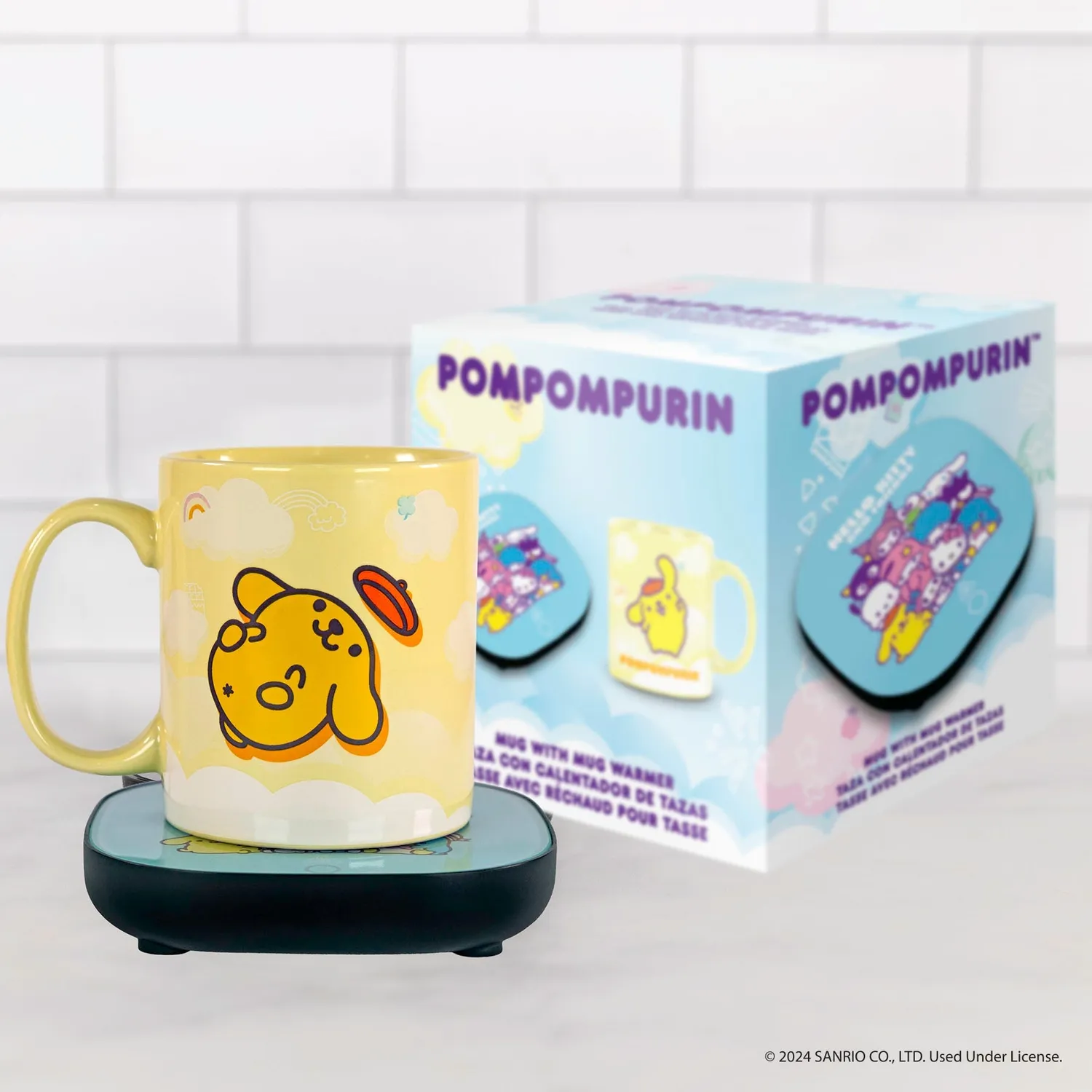 Hello Kitty Pompompurin krus og koppvarmer-sett 55 °C