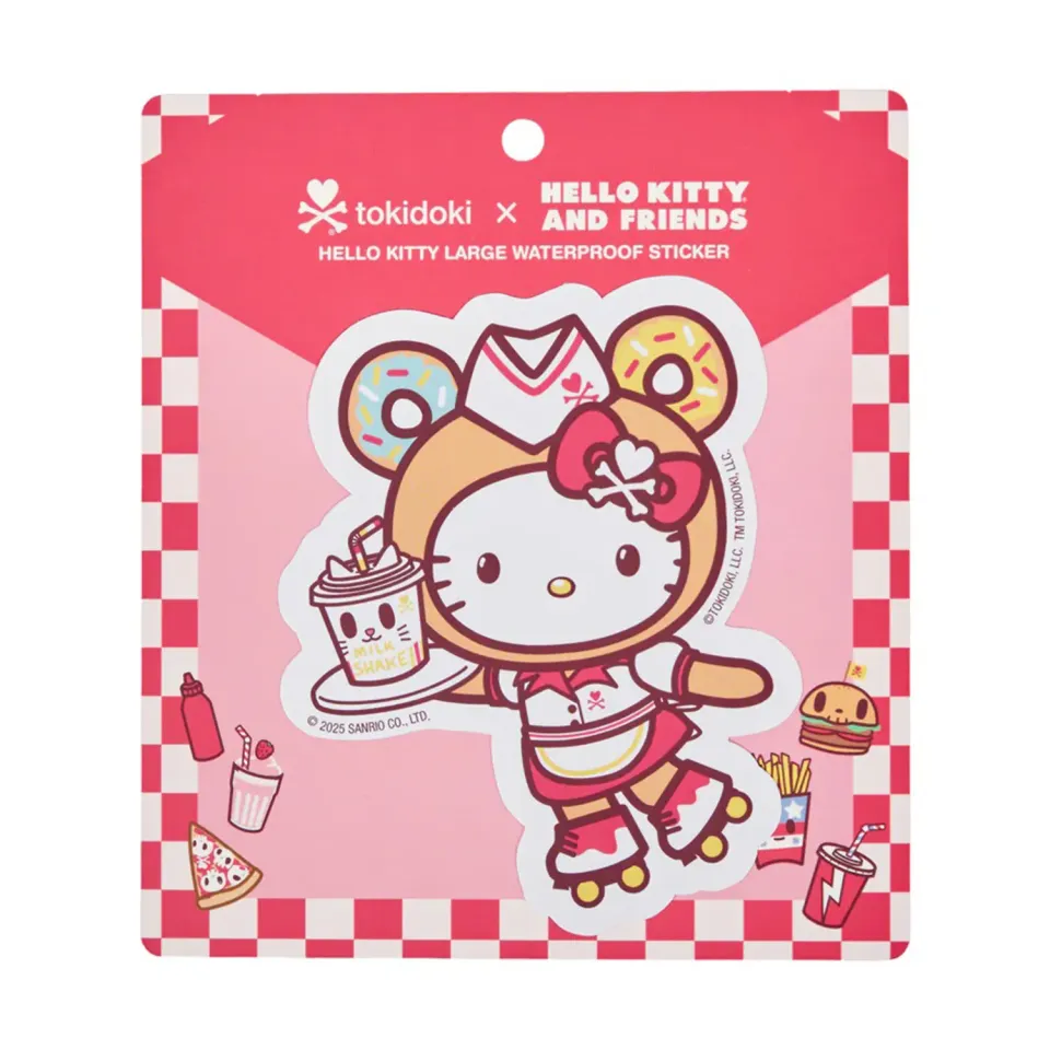 Hello Kitty x tokidoki Large Sticker klistremerke Fast Food vanntett